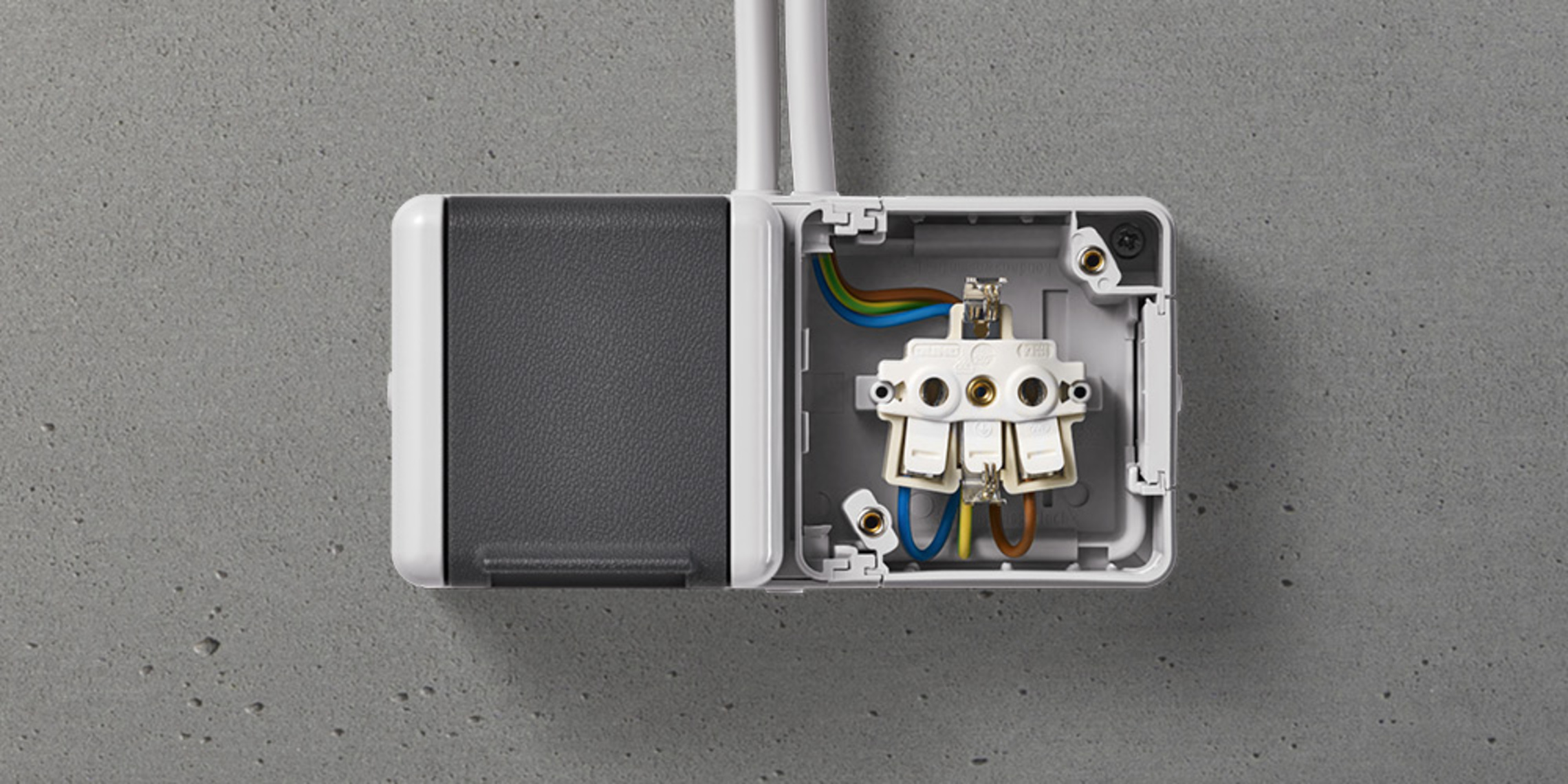 Doppelsteckdose mit Trennsteg bei Muster Elektro in Musterstadt